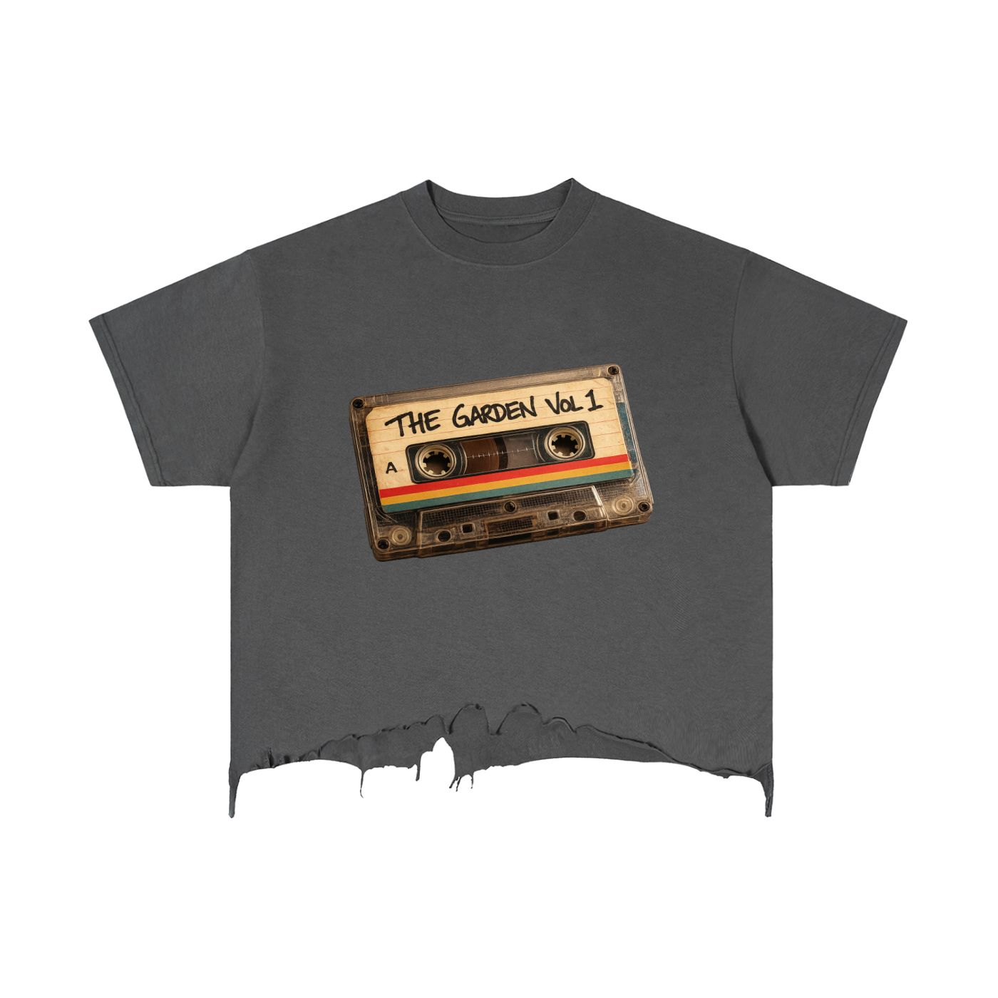 Vintage Wash Boxy Distressed Hem T-Shirt