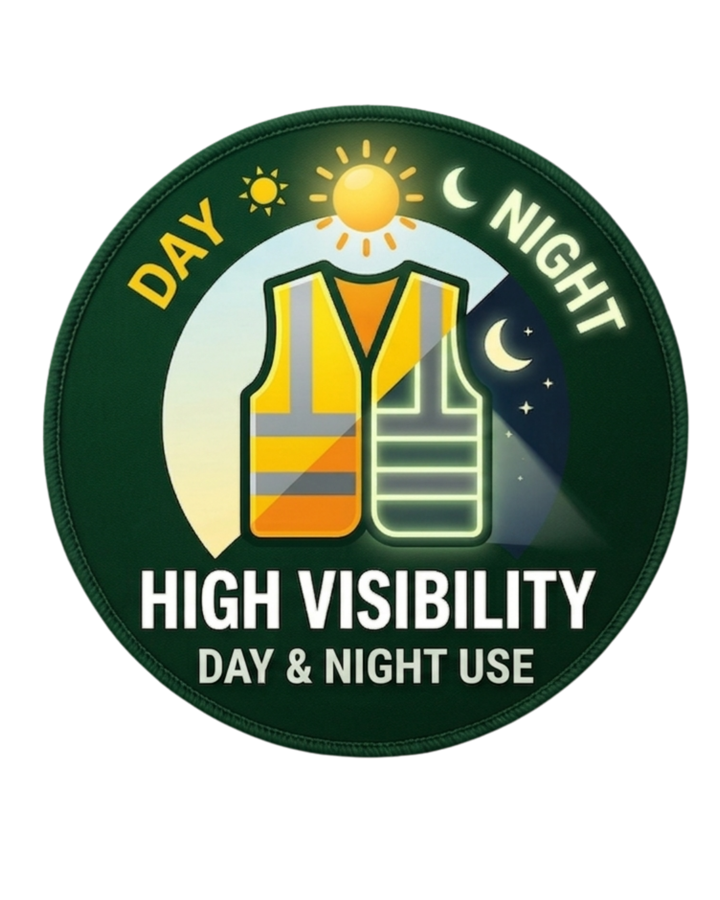 High Visibility clothes for day and night use.