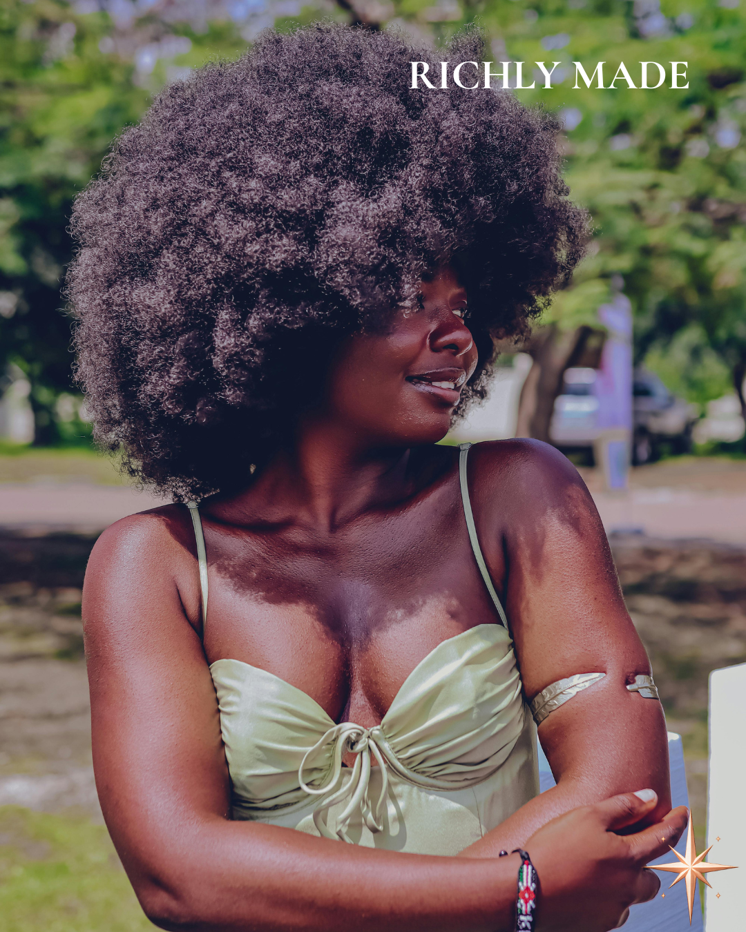 No. 18 //Melanin-rich. A sun child; my hair grows towards the light, and my skin shines bright, soft just like my smile. 
