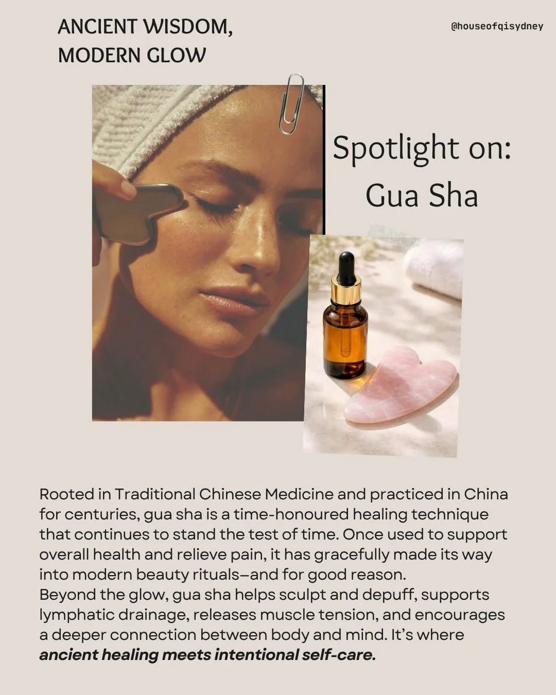 Sculpt, soothe, and support your skin- naturally ✨

Gua Sha isn&rsquo;t just a trend, it&rsquo;s a ritual with real benefits:
💆🏻&zwj;♀️ Helps relieve facial and jaw tension
🌿 Encourages lymphatic drainage (goodbye puffiness)
🌙 Smooths the appeara