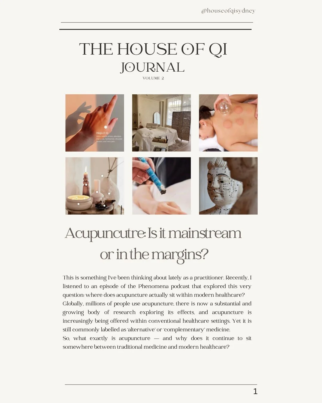 🪷 This volume in the House of Qi Journal 

We&rsquo;re asking: what actually makes something mainstream?

Exploring acupuncture, Western medicine, and whether &ldquo;mainstream&rdquo; is really the goal &mdash; or whether there&rsquo;s value in maki