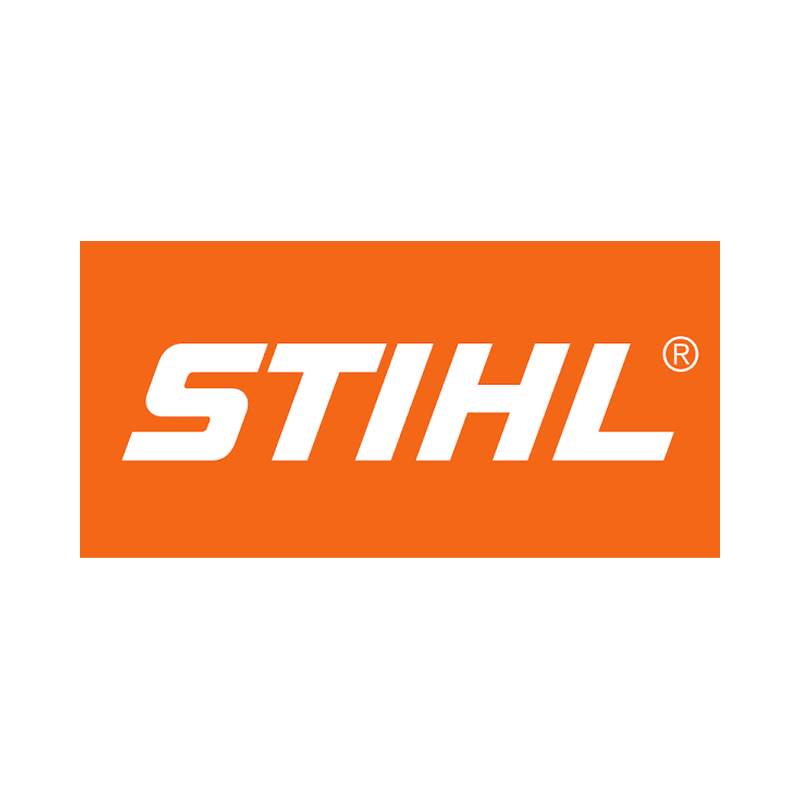 Orange background with white text displaying the brand name 'STIHL' and a small registered trademark symbol.