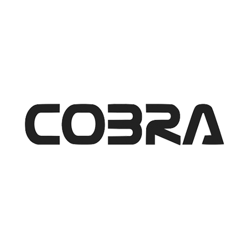 The word 'COBRA' written in bold black stylized font on a white background.