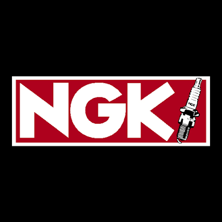 NGK logo with large letters and a spark plug illustration on the right.