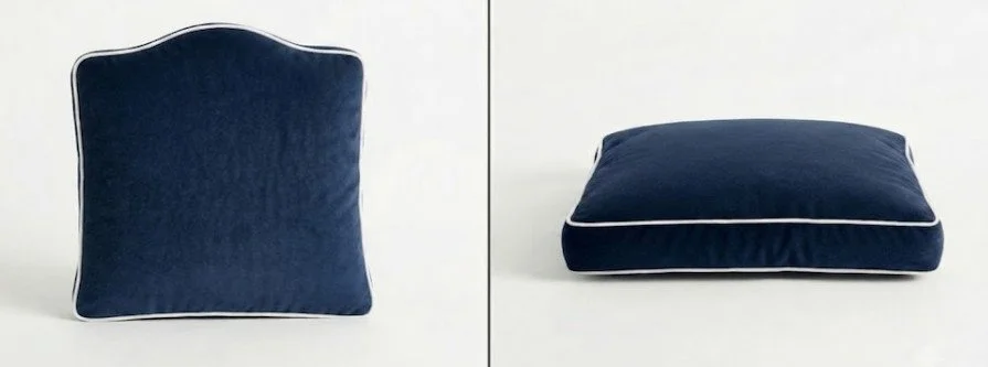 Crib 5 compliant weather-resistant blue velvet outdoor upholstery for luxury resort seating.
