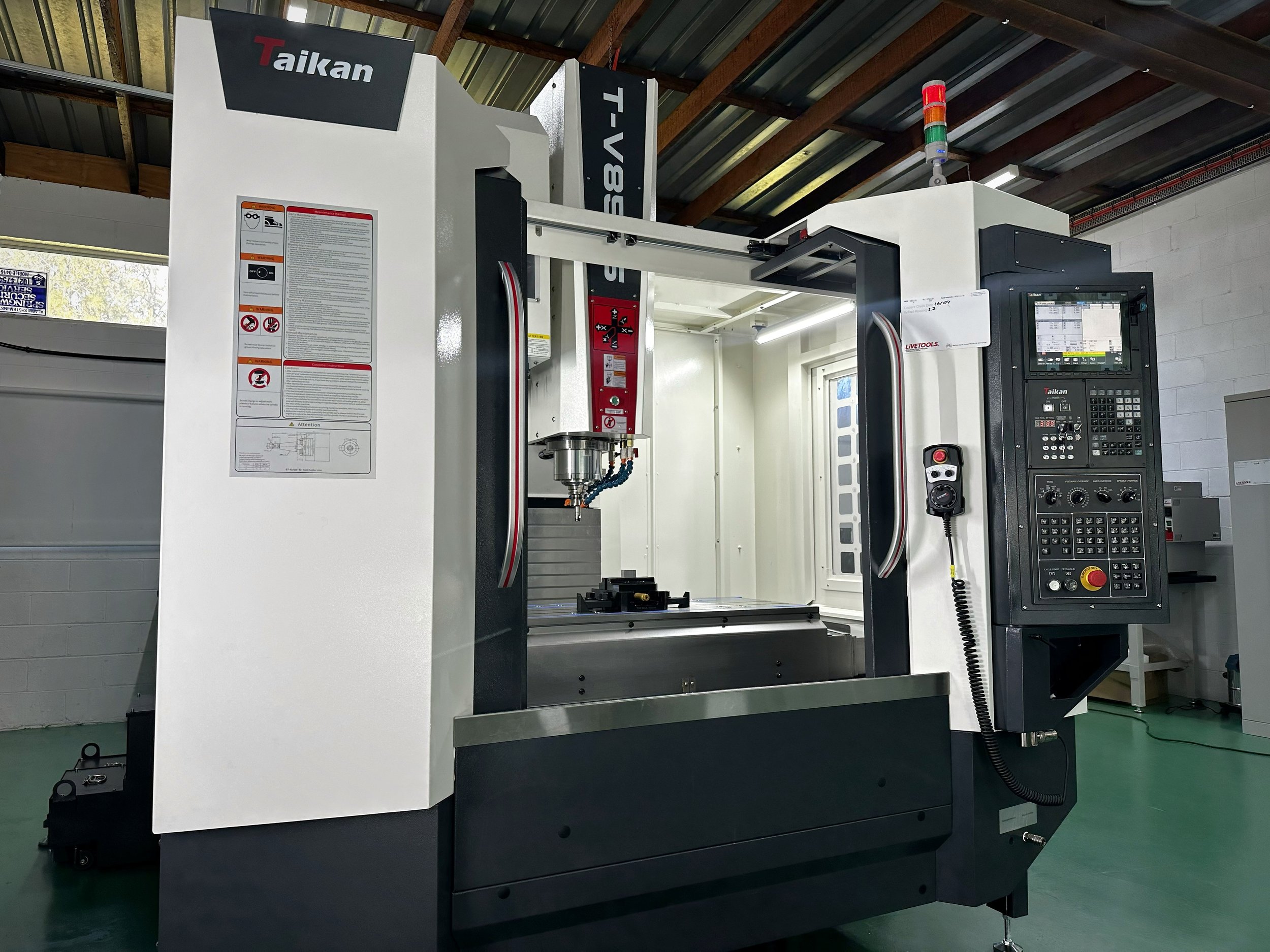 Taikan T-V856S vertical machining centre in the Caerix Pacific workshop