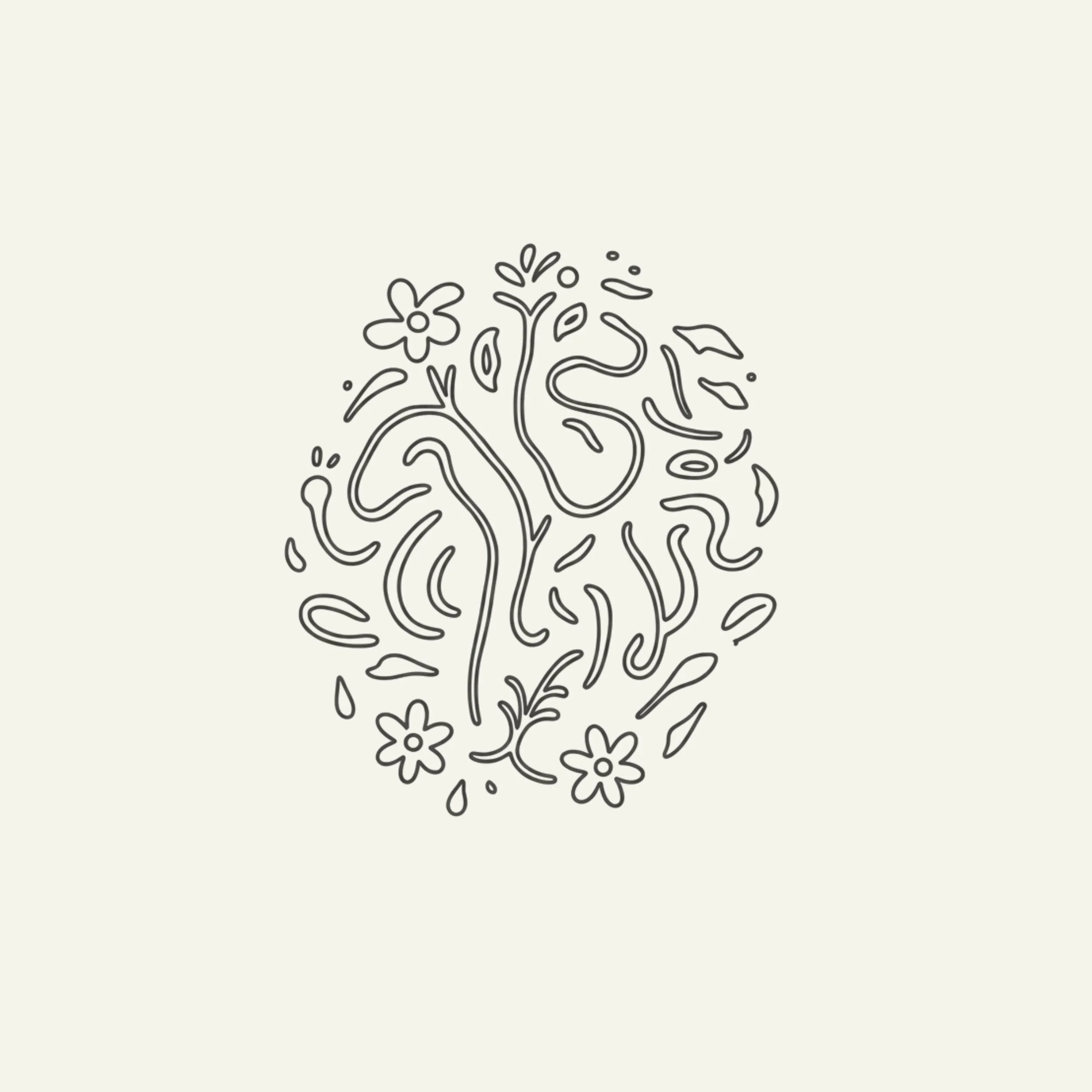 Wildflower Connections logo featuring a stylised brain made of flowers, representing growth, individuality and connection.