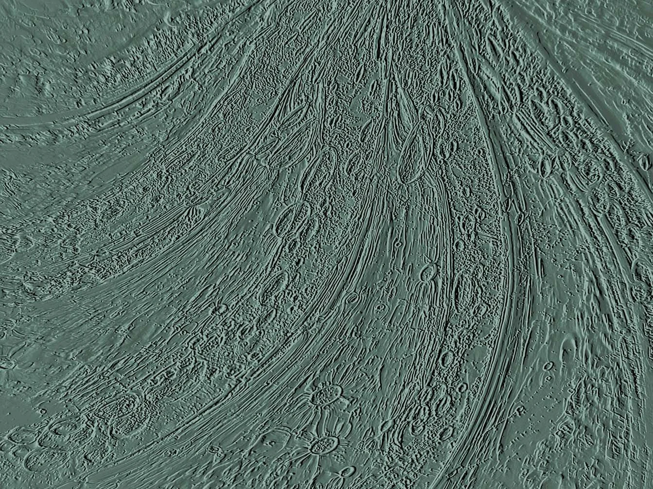 Moodcore P76 surface led abstract print in  sage green tones for hospitality interiors.