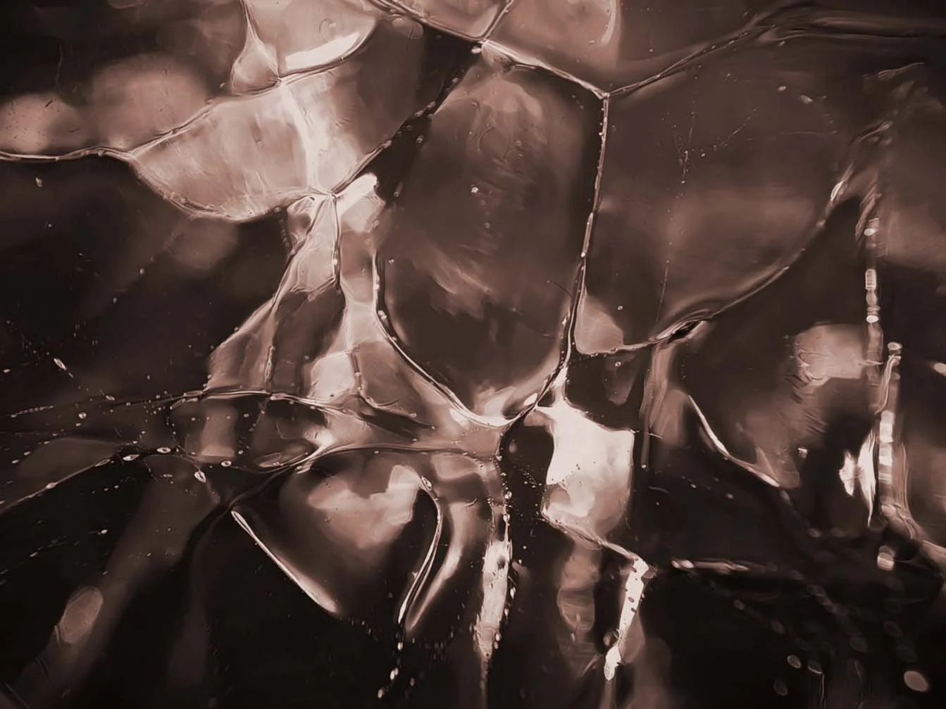 Moodcore P95 abstract glass art print in dusty pink tones for interior design projects.