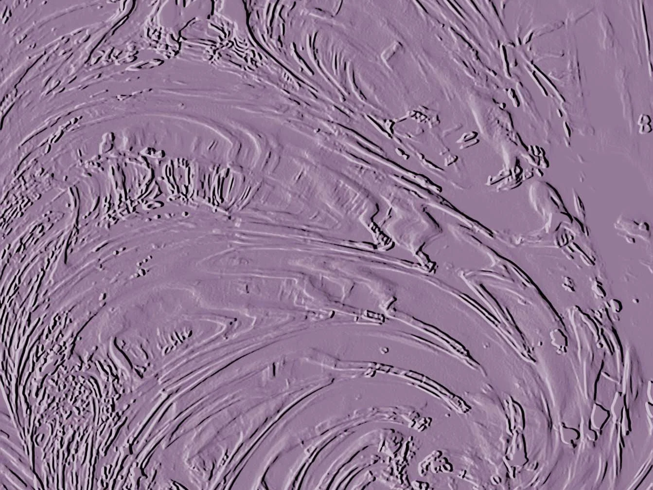 Moodcore P105 relief style abstract wall art print in  aubergine tones for hotel art.