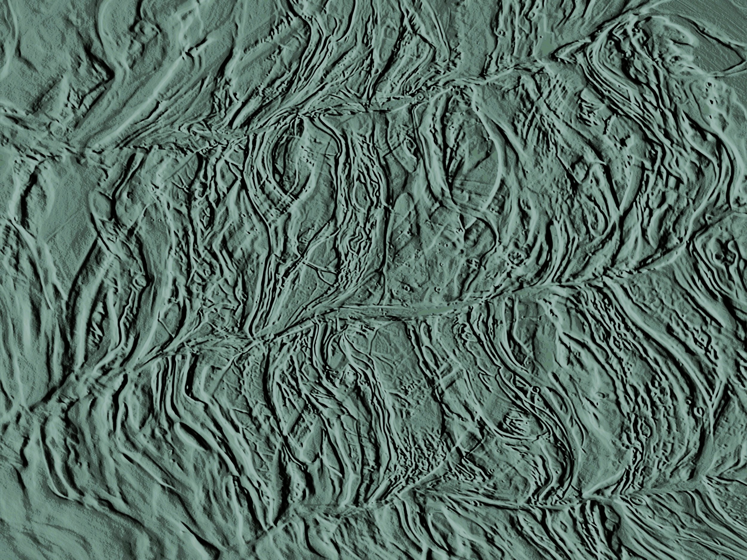 Moodcore P58 relief style abstract wall art print in  sage green tones for bar/restaurant interiors.