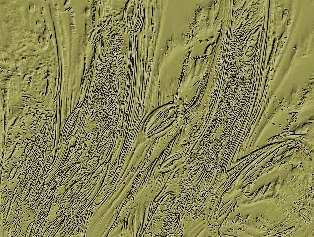 Moodcore P80 relief style abstract wall art print in  ochre tones for bar/restaurant interiors.