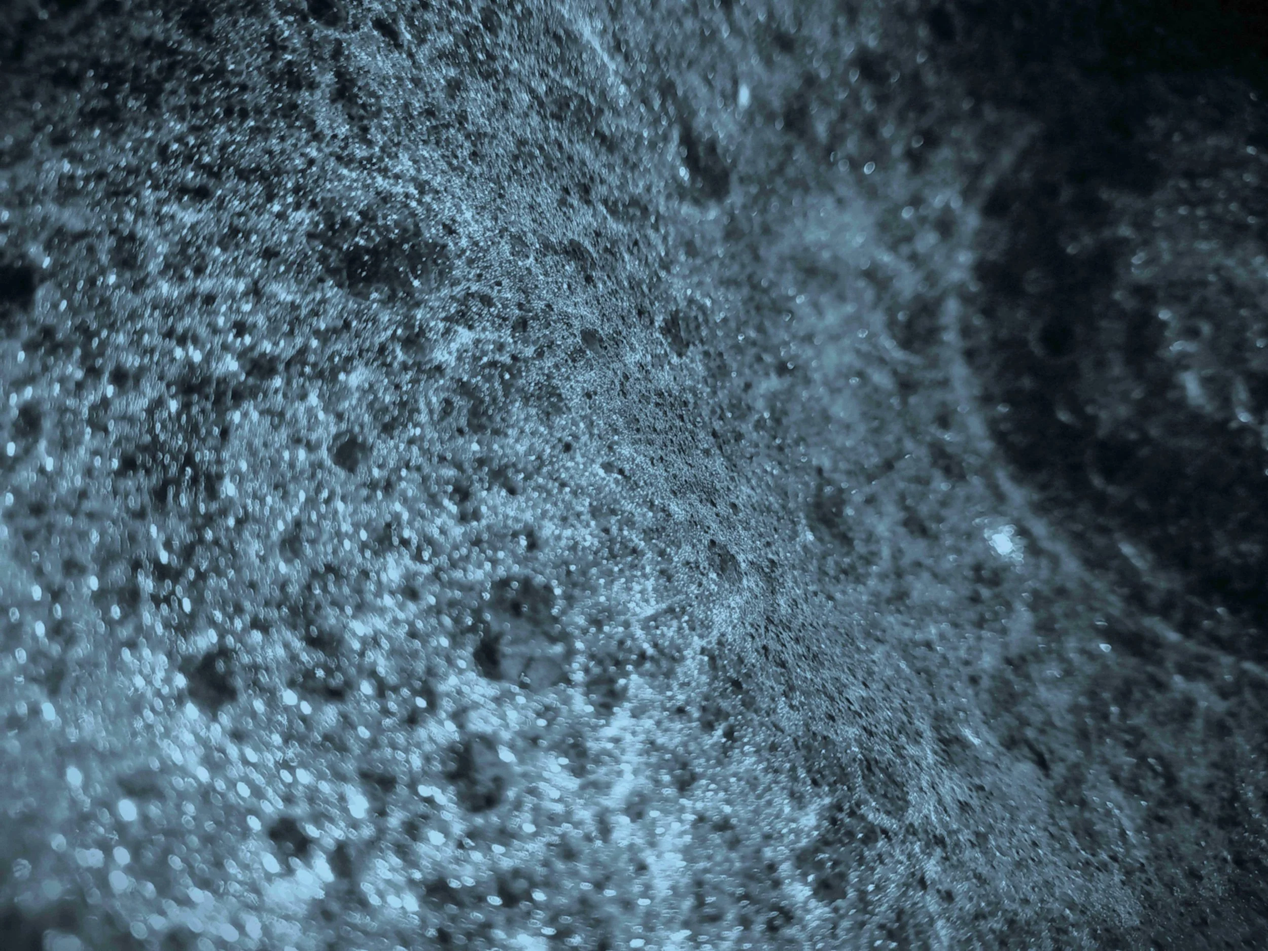 Moodcore P8  abstract glass art print in slate blue tones for interior design projects.