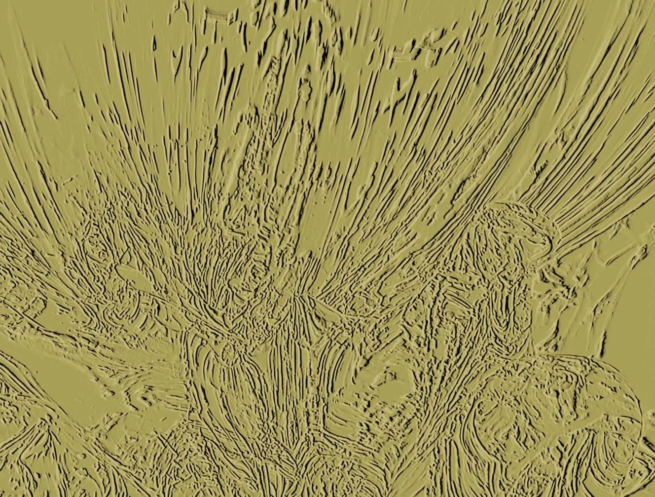 Moodcore P109 relief style abstract wall art print in  ochre tones for show home interiors.