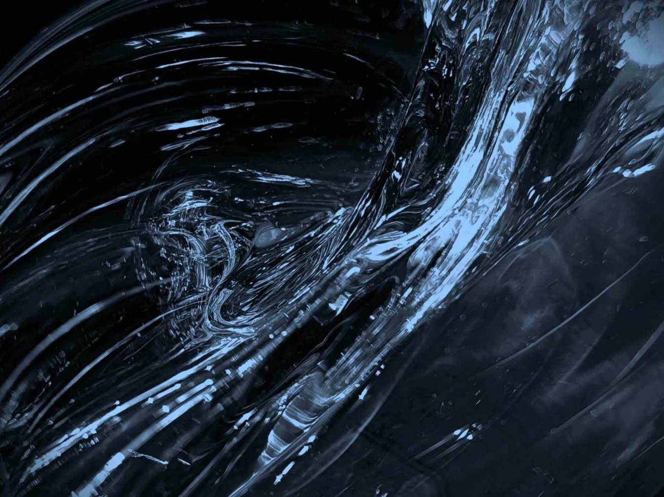 Moodcore P91 abstract glass art print in slate blue tones for interior design projects.
