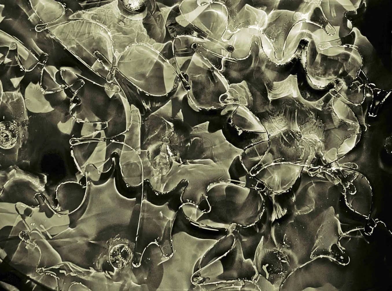 Moodcore P108 abstract glass art print in warm stone tones for interior design projects.
