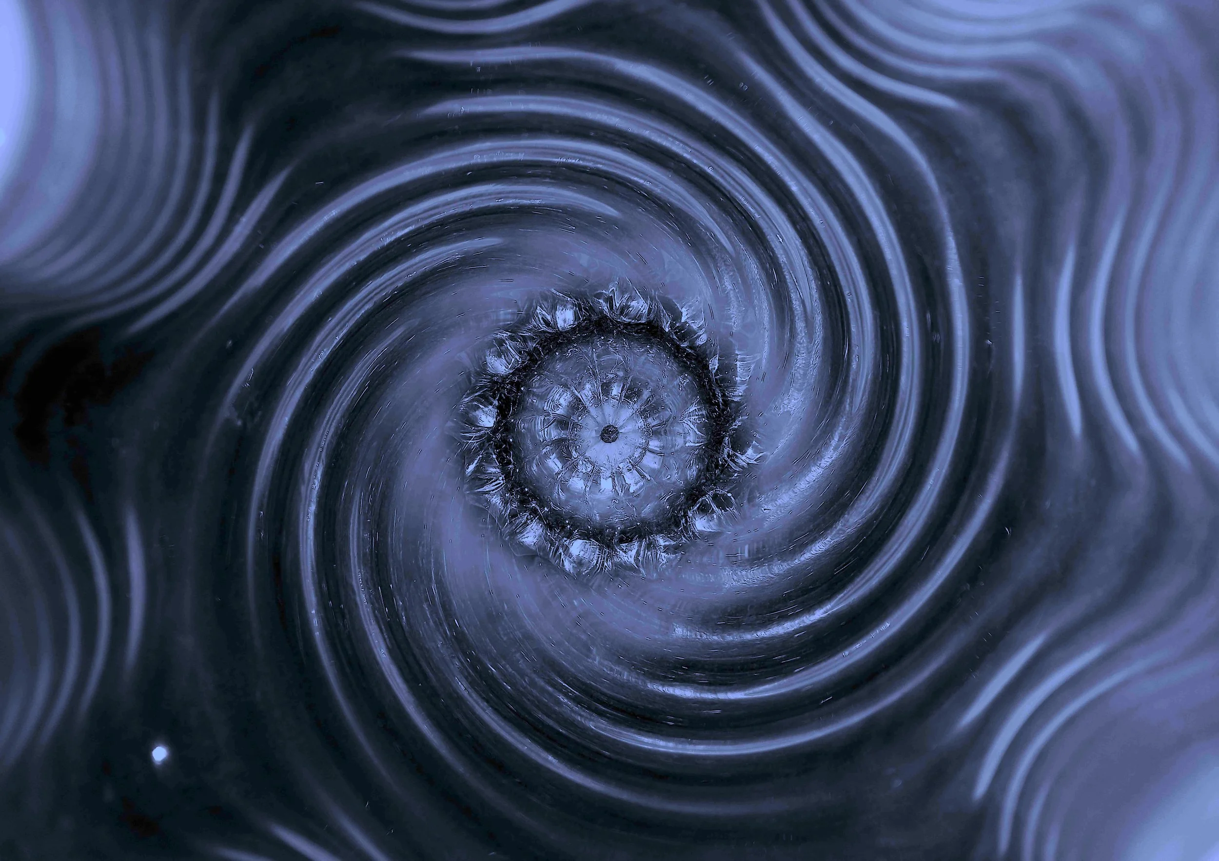 Moodcore P48 abstract glass art print in steel blue tones for interior design projects.
