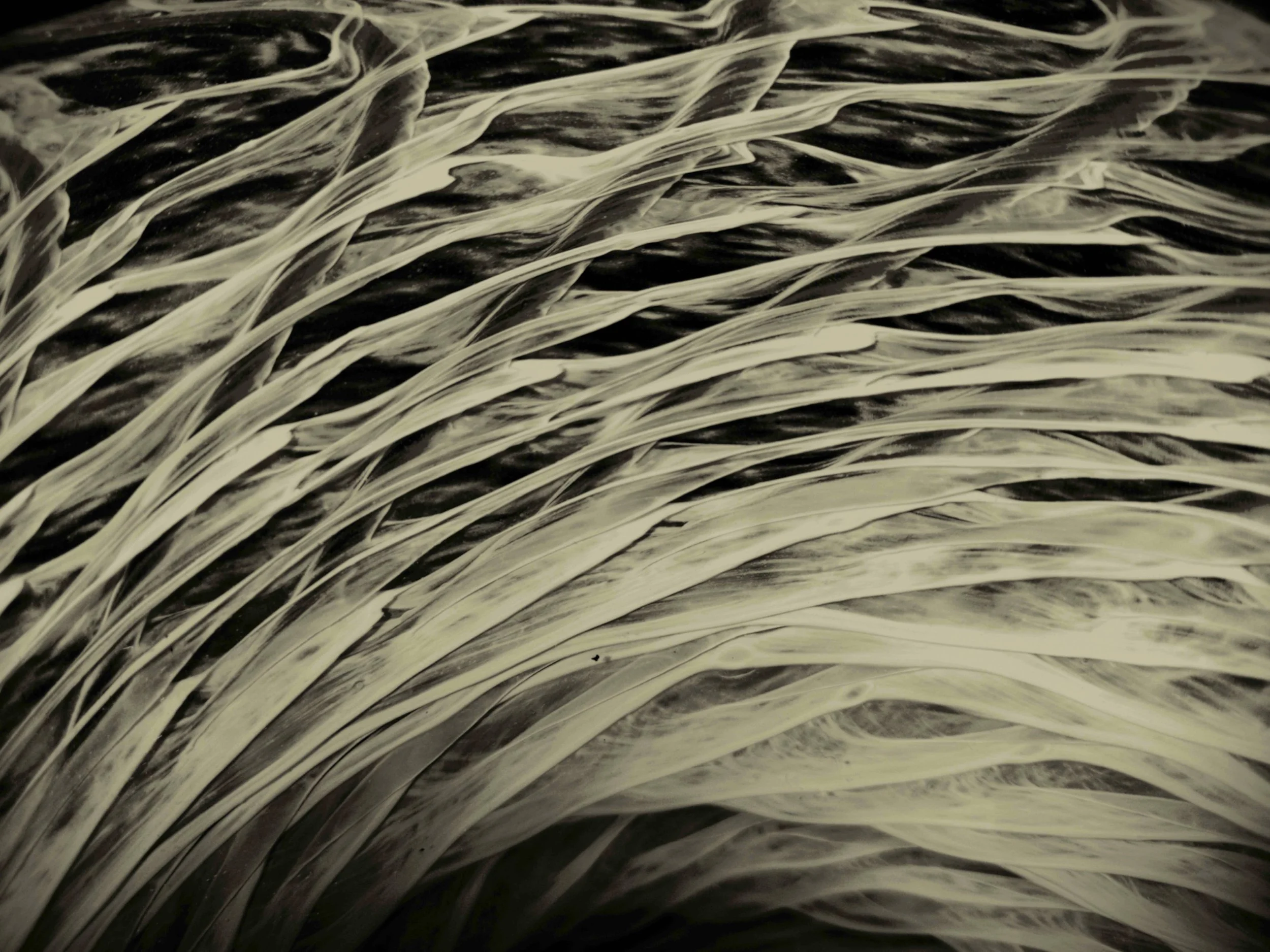 Moodcore P10 abstract glass art print in khaki tones for interior design projects.