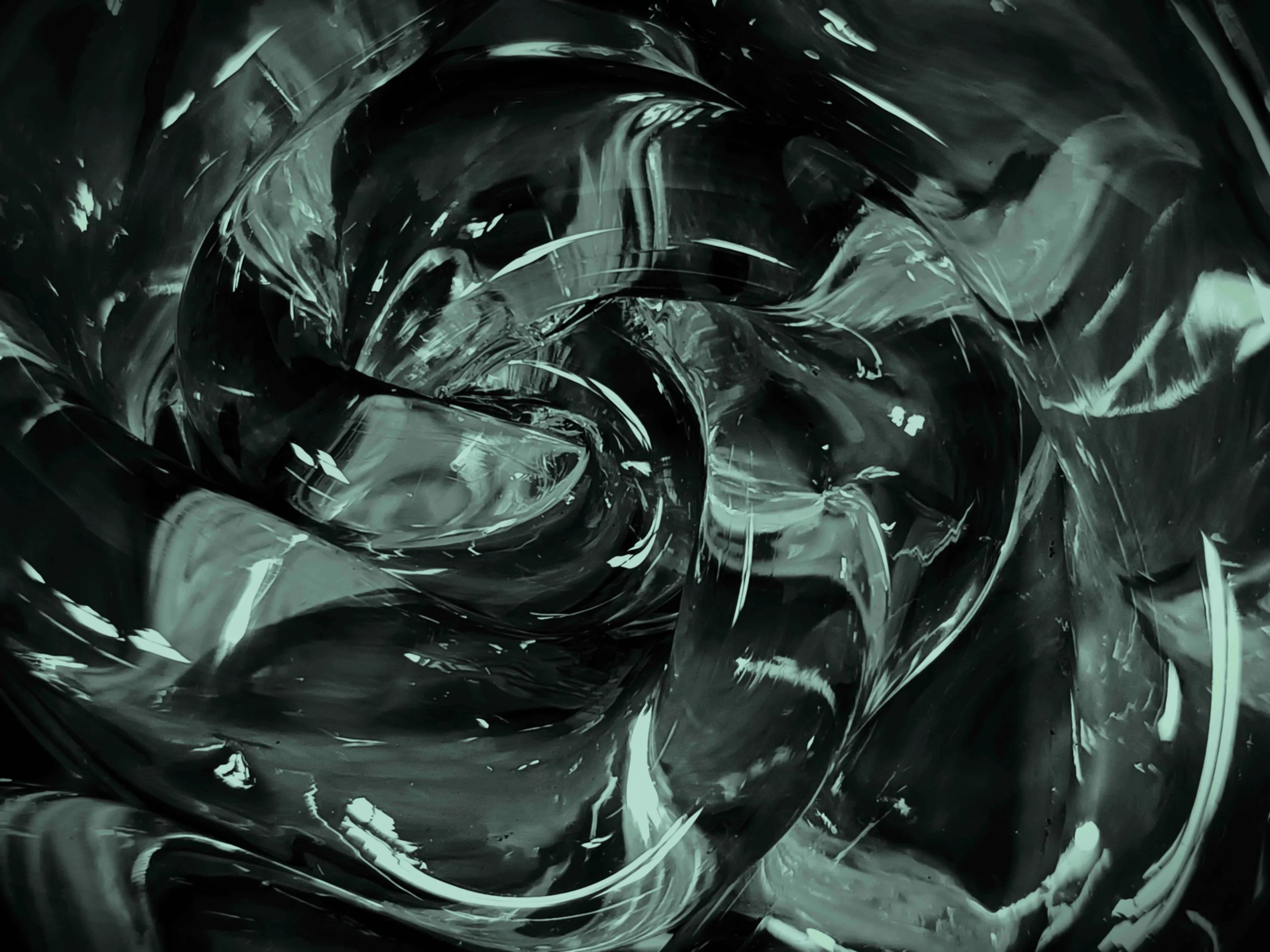 Moodcore P61 abstract glass art print in sage green tones for interior design projects.