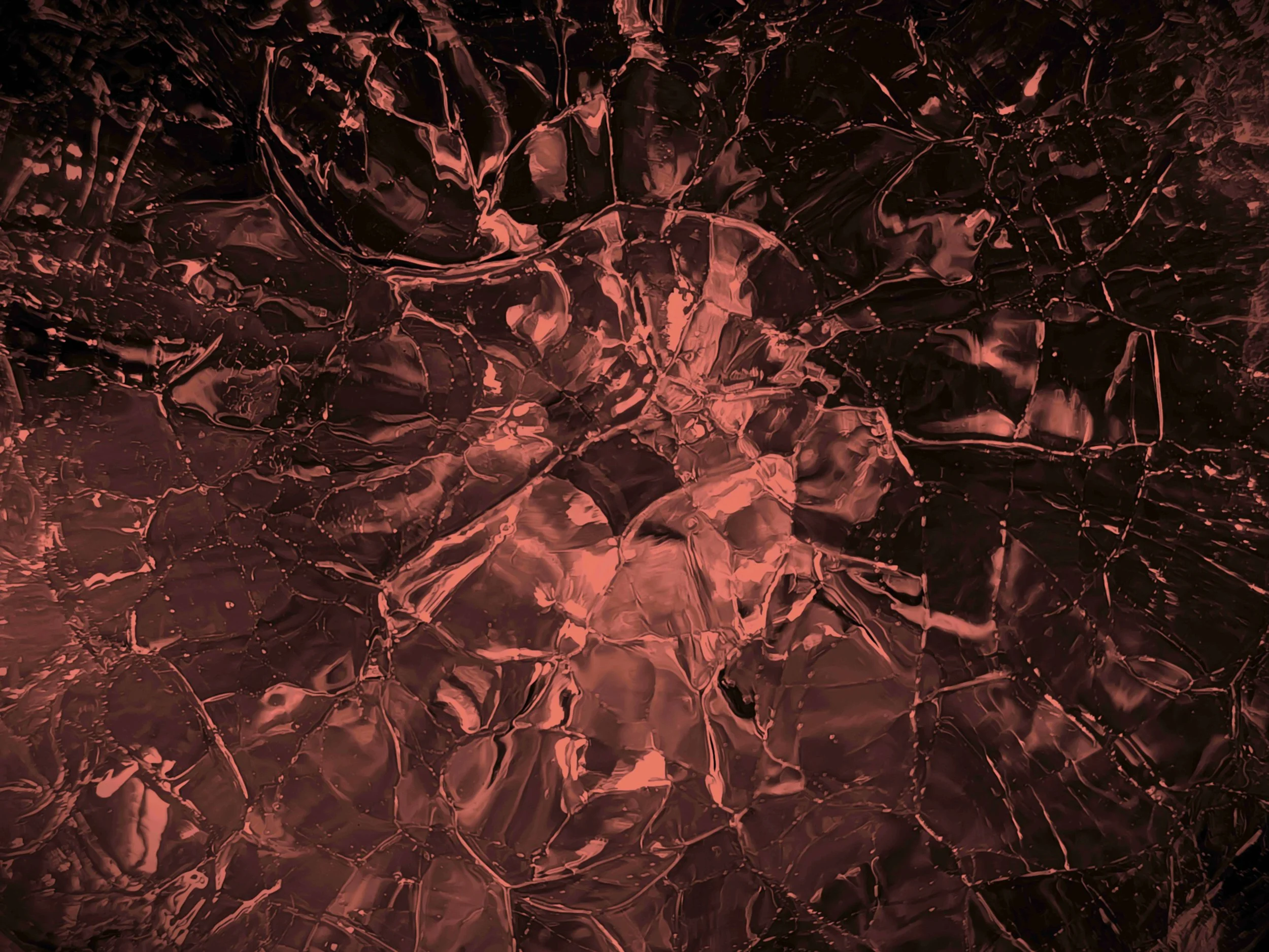 Moodcore P90 abstract glass art print in terracotta tones for interior design projects.