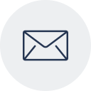 Envelope icon inside a gray circle