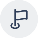 A flag icon on a light gray circular background.