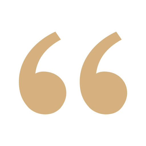 Large beige quotation marks on a black background.