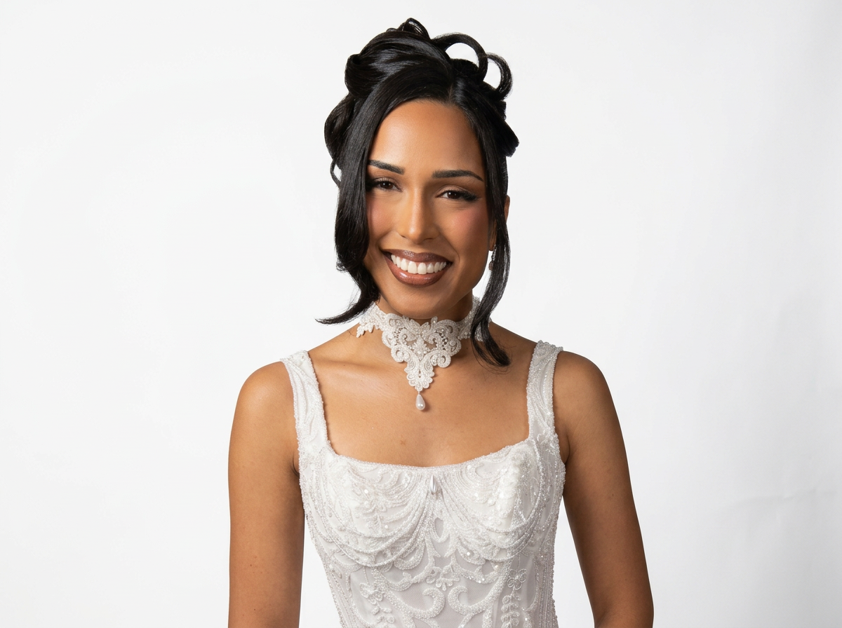 Une jolie mariée avec son maquillage réalisé à Lausanne