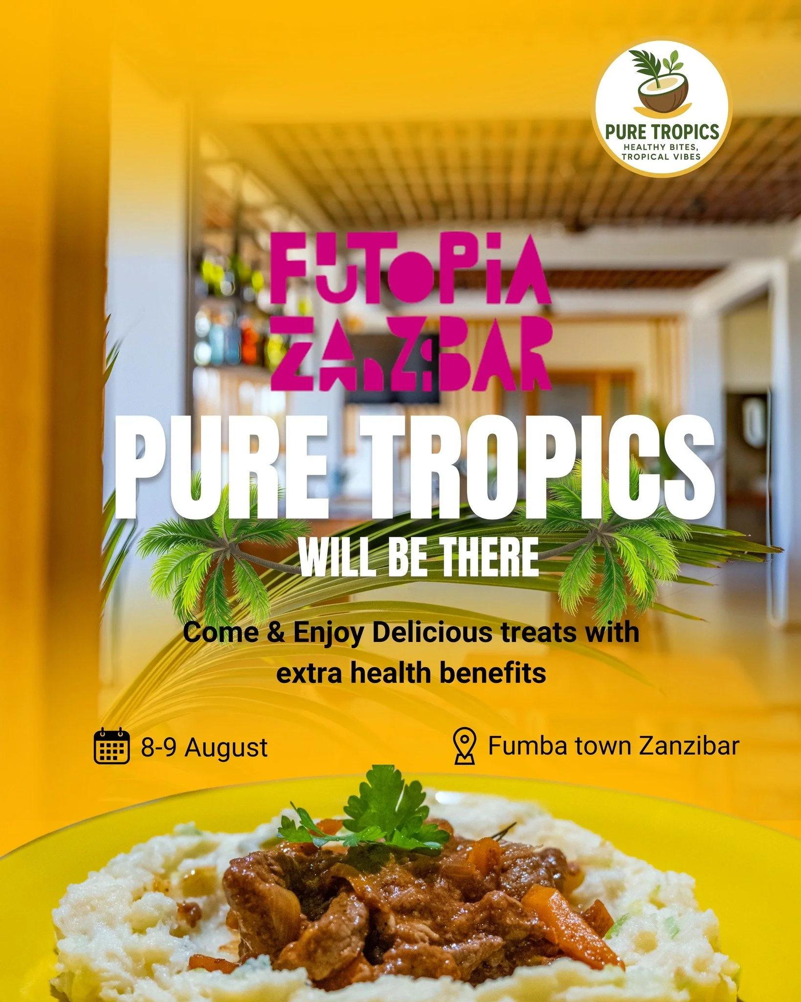 🌴🥥 Pure Tropics is joining FuTopia Zanzibar!

Two days of music, art, and community in Fumba Town &mdash; and we'll be right there, keeping you fueled with healthy bites and tropical vibes between sets. Delicious treats, extra health benefits, just
