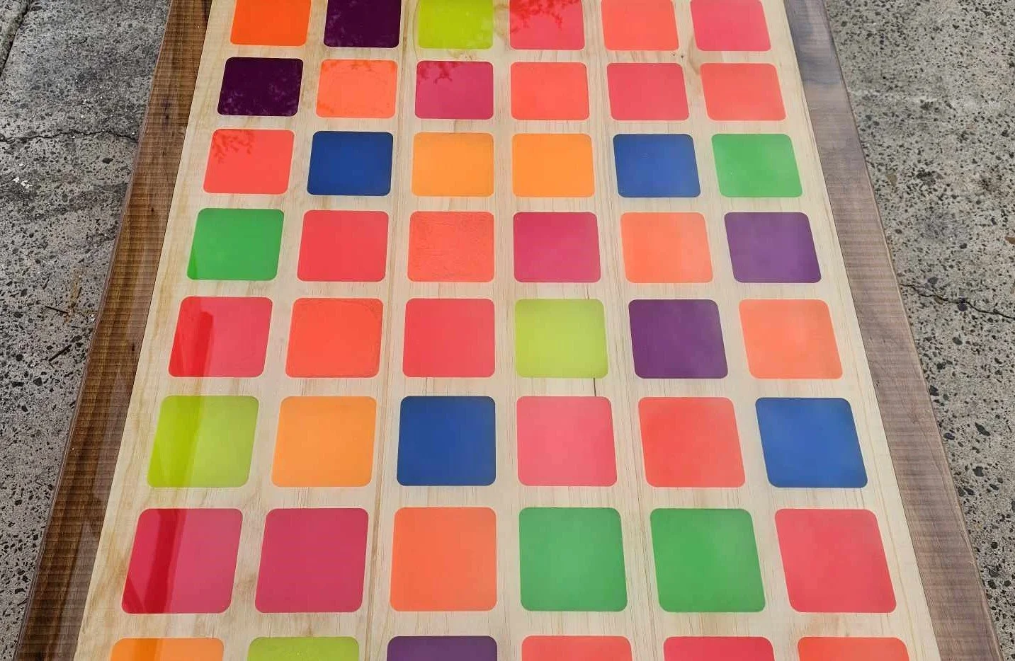 Bright Neon Glow Resin Coffee Table