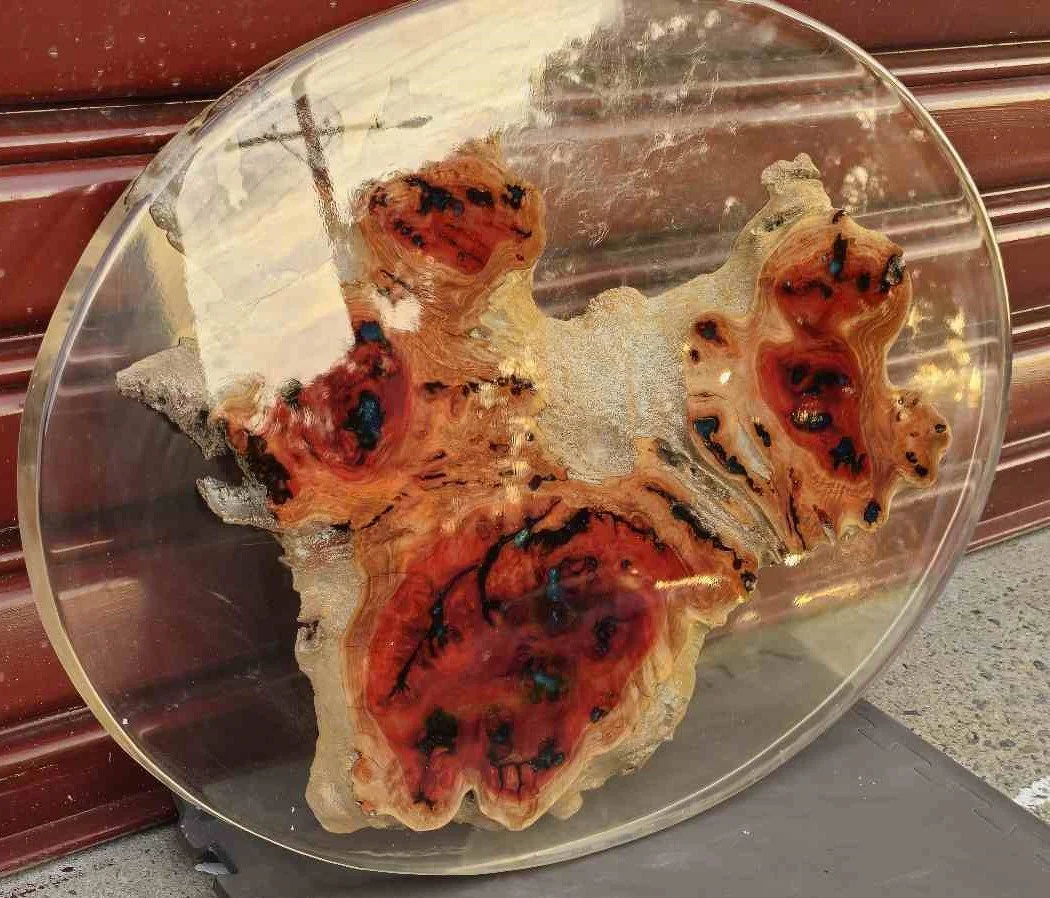 Oval Western Red Gum Burl Resin Piece