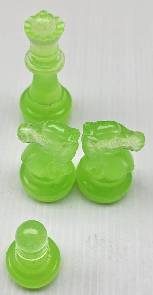 Grass Green & Glow-in-the-Dark Chess Piece Set