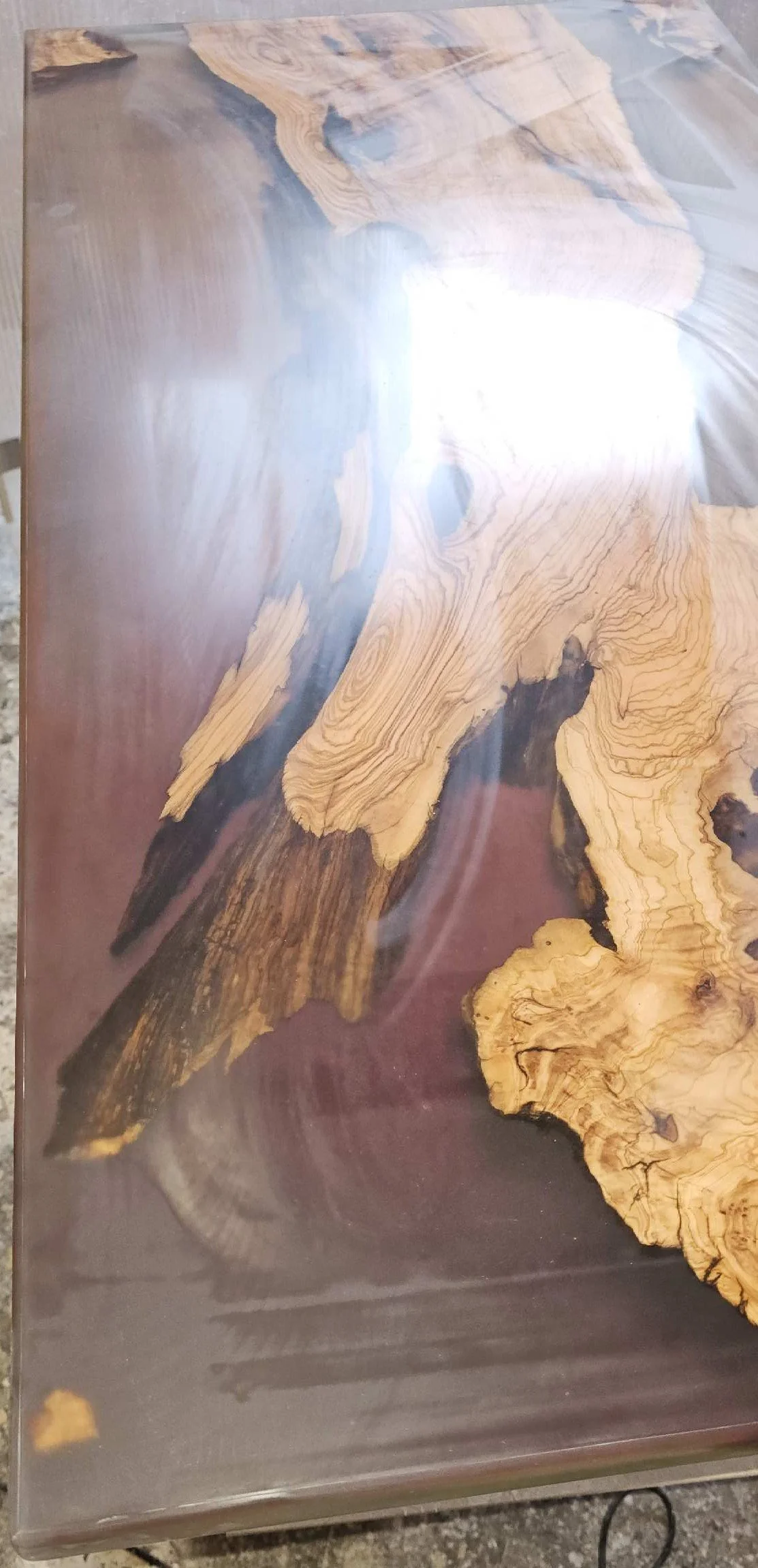 Lava Black Red Resin Olivewood Coffee Table .jpeg