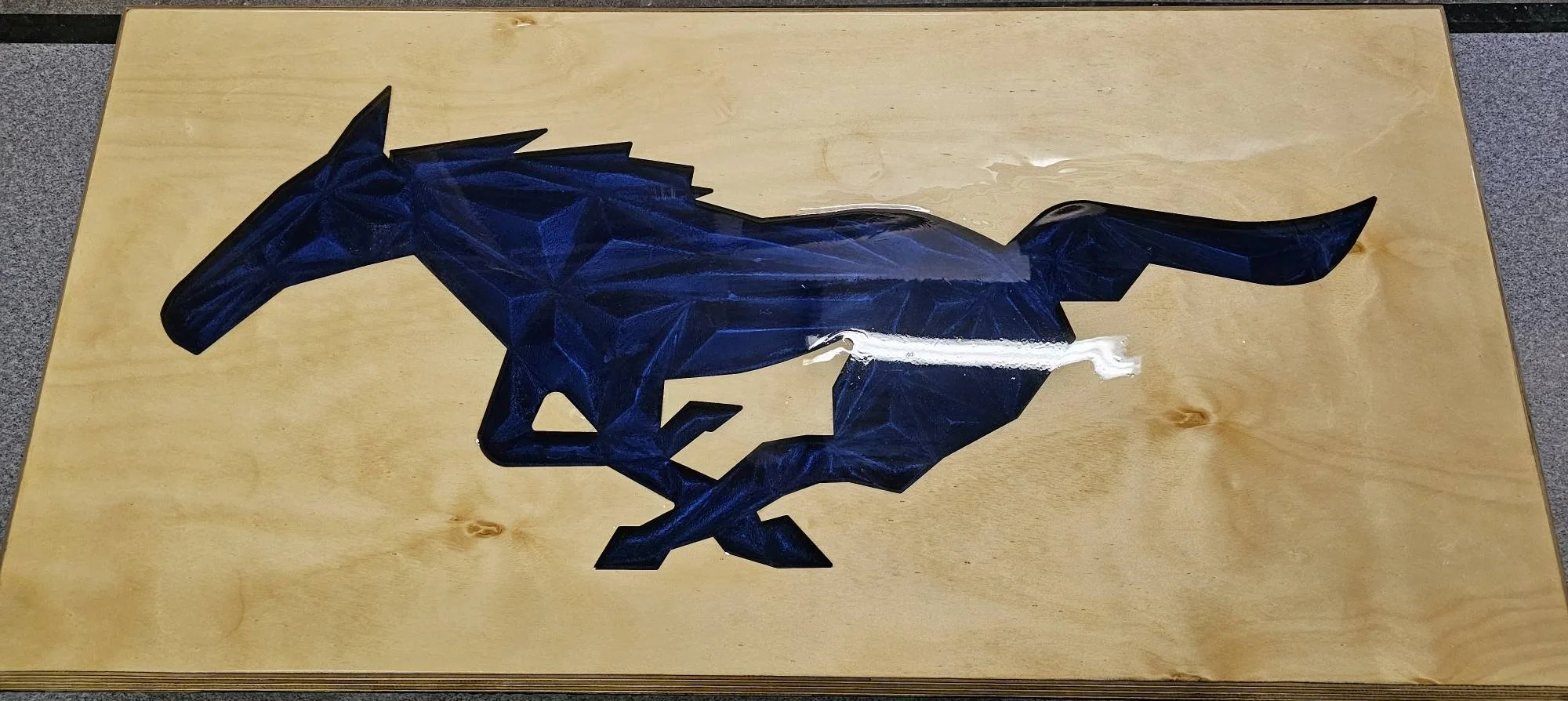 Electric Blue Horse Coffee Table