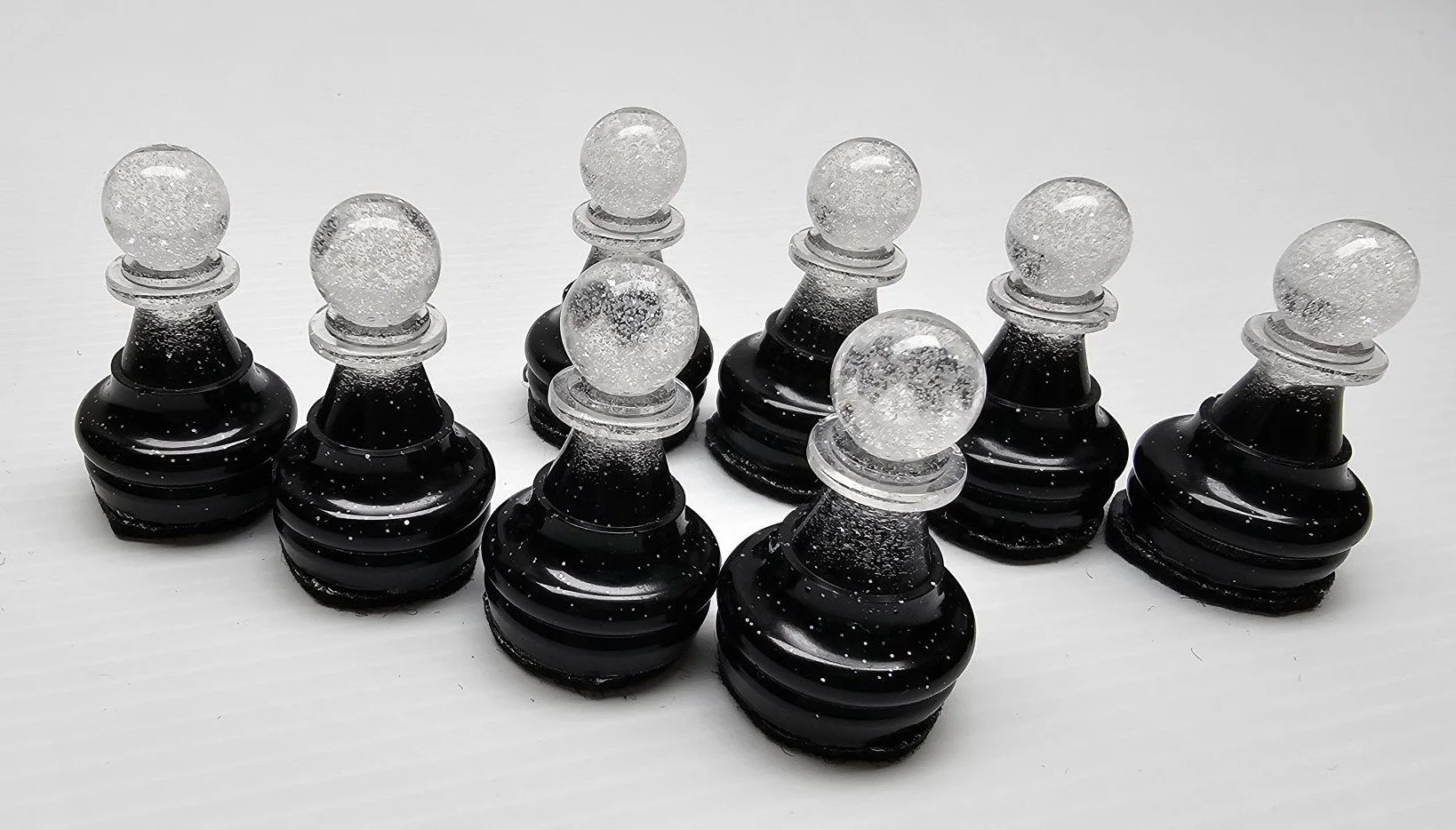 Crystal Clear & Gloss Black Chess Set