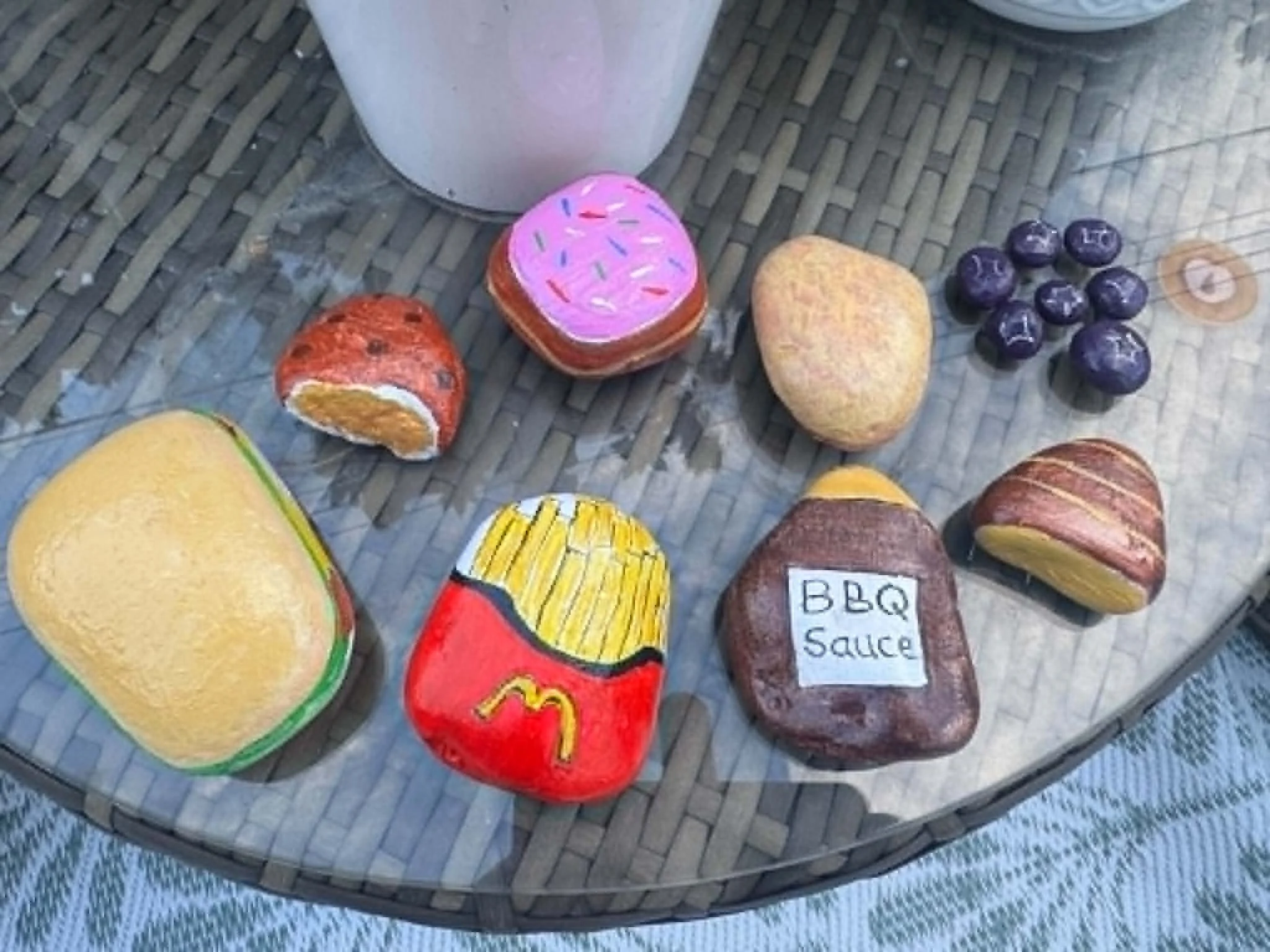 Handpainted Food play Rocks