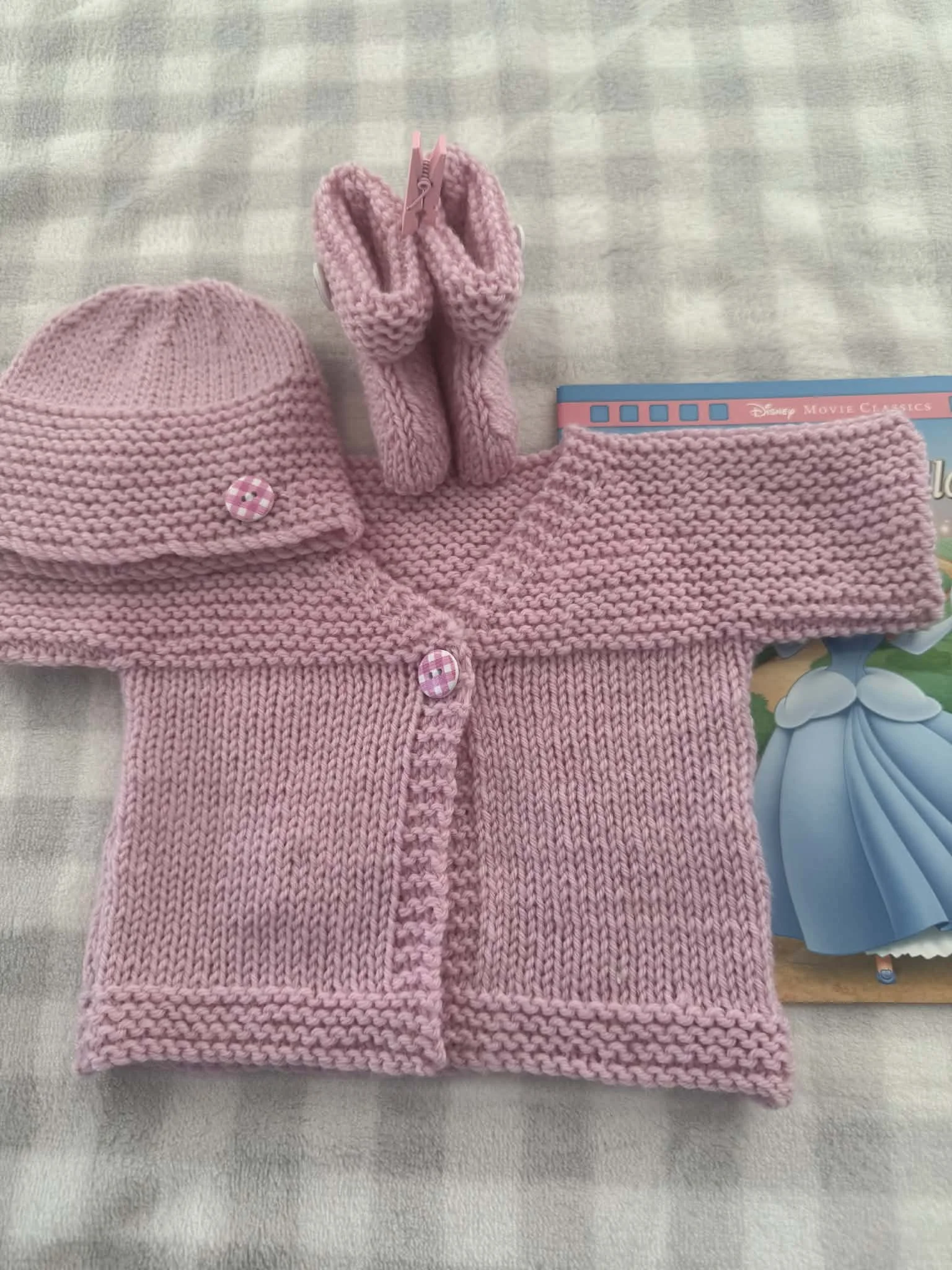Handknitted Baby Girl newborn set