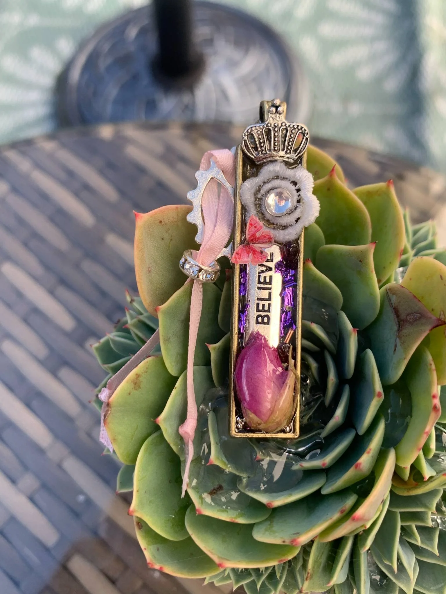 Believe Mixed Media Pendant