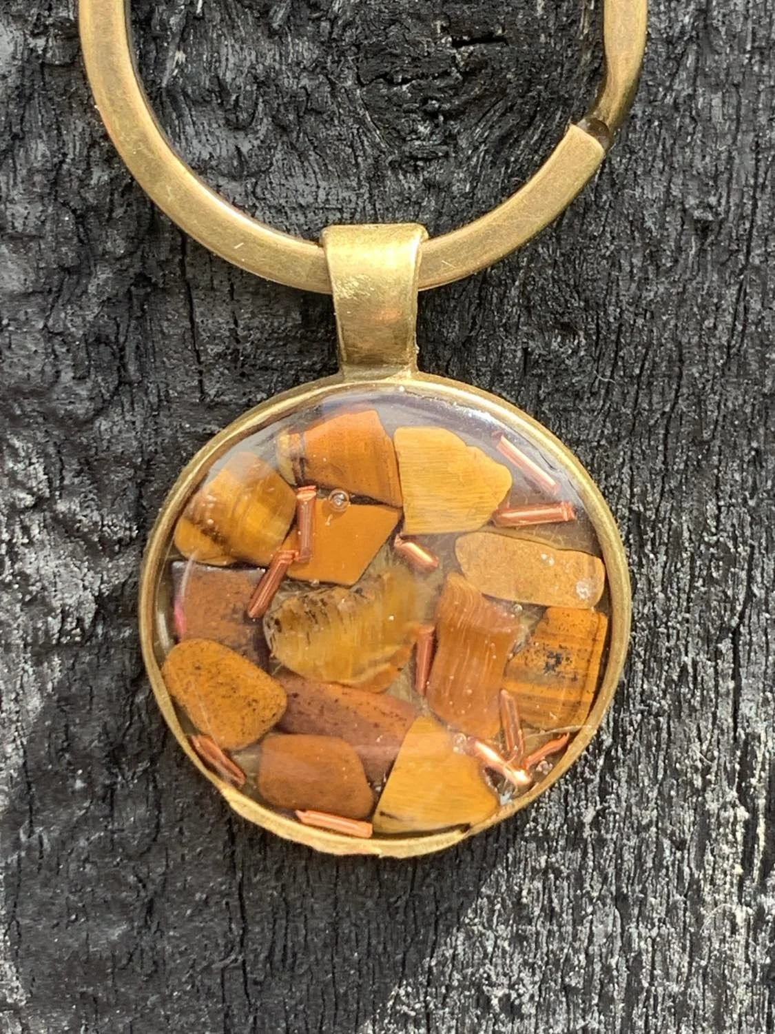Tiger's Eye & Copper Keyring