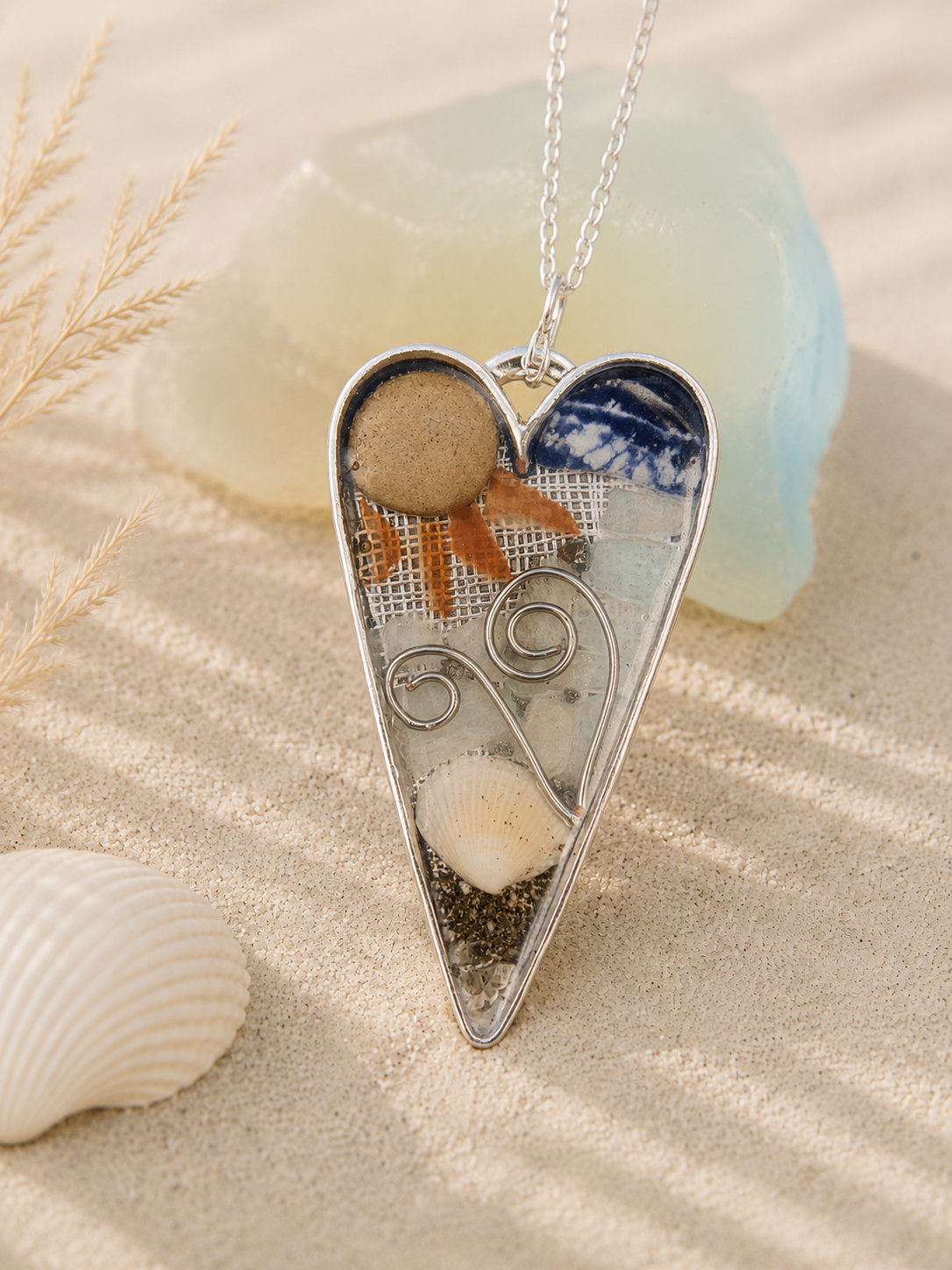Unique Loveheart Pendant inspired by Gisborne Sunrises