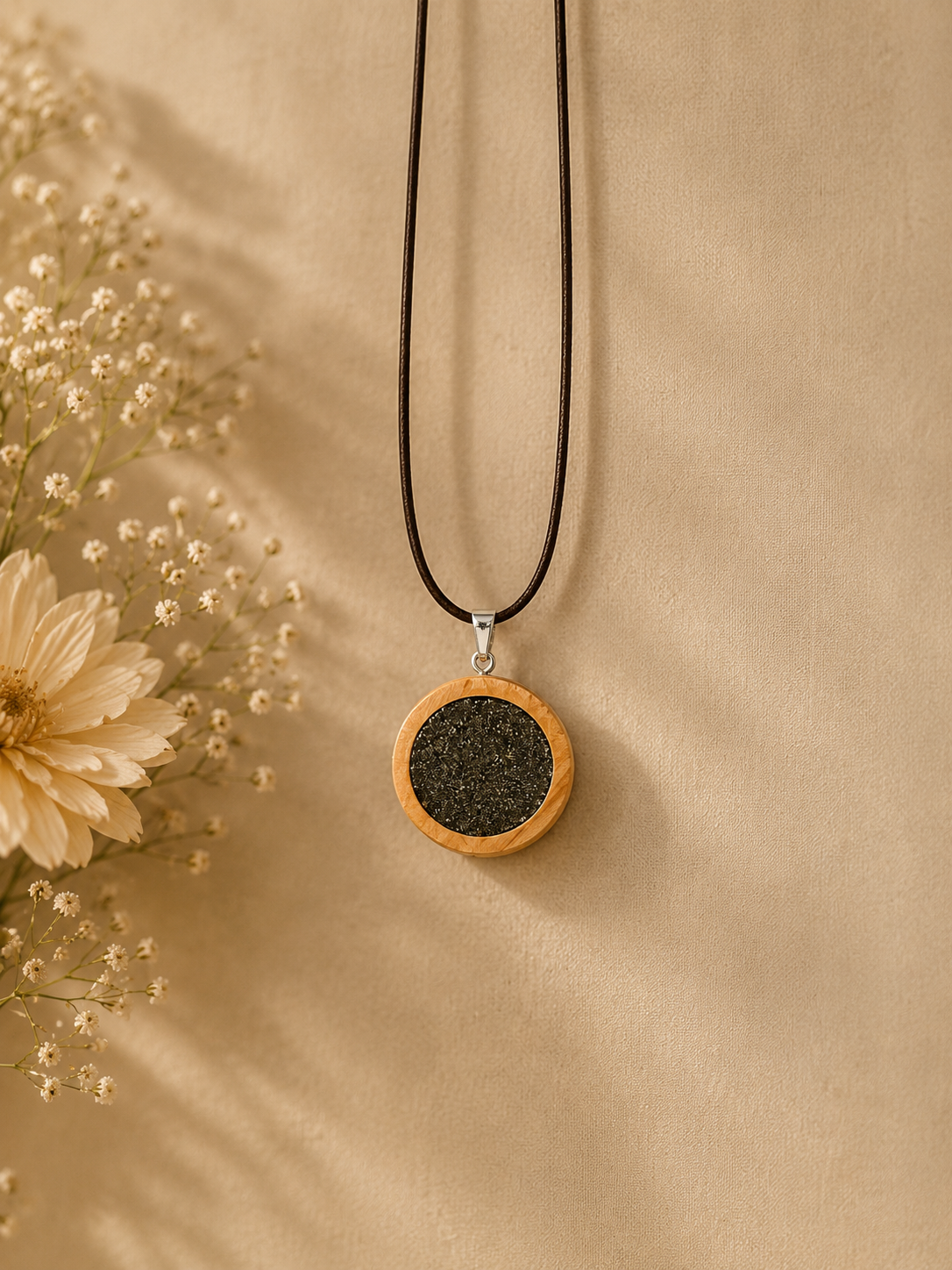 Unisex Black sand necklace from Muriwai Beach