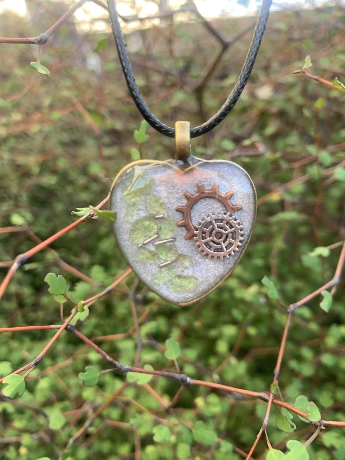 Copper & Crystal Heart Pendant