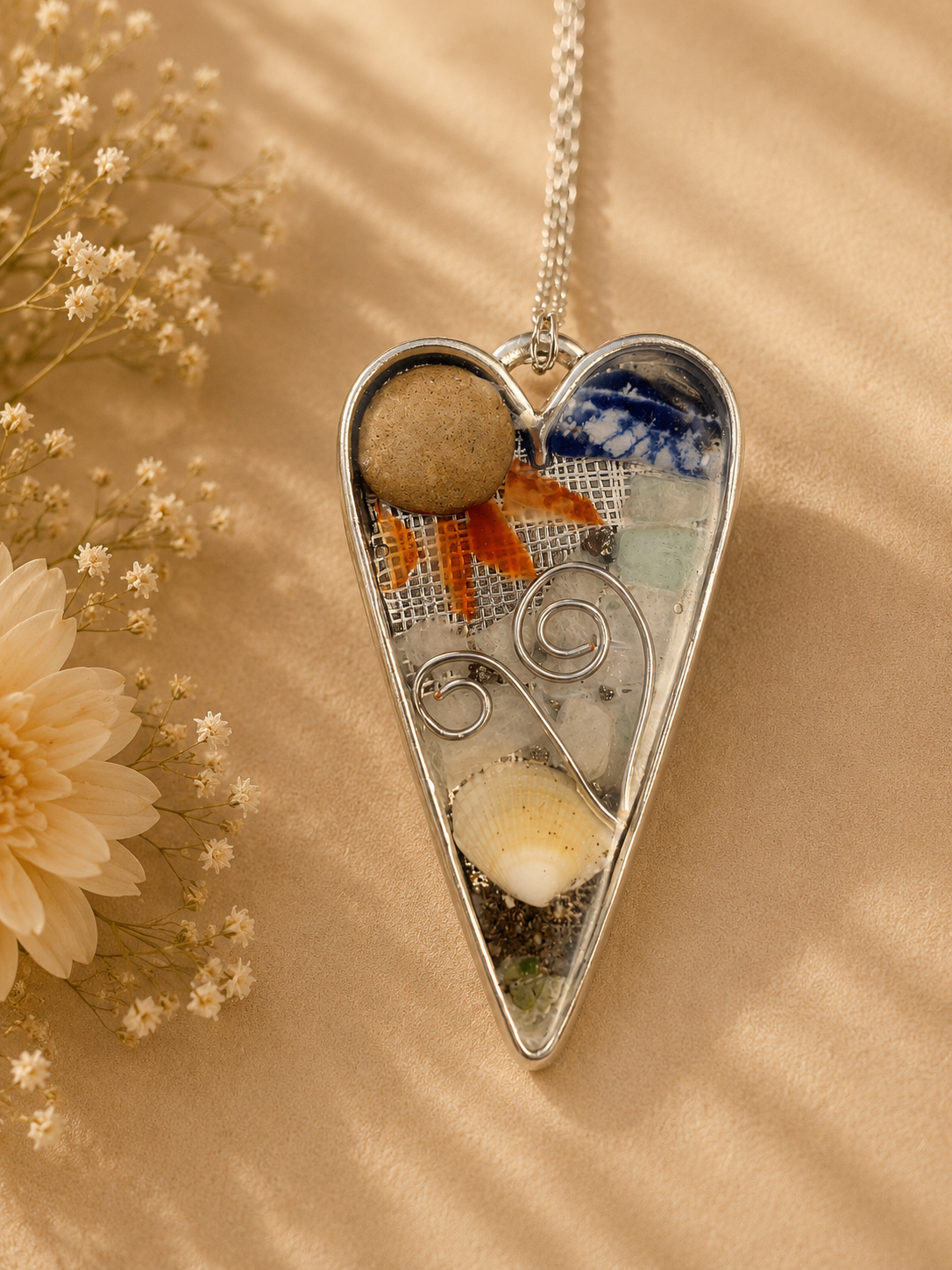 Unique Loveheart Pendant inspired by Gisborne Sunrises