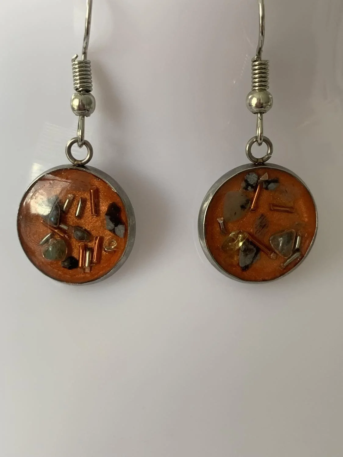 Amber Glow Organite Earrings