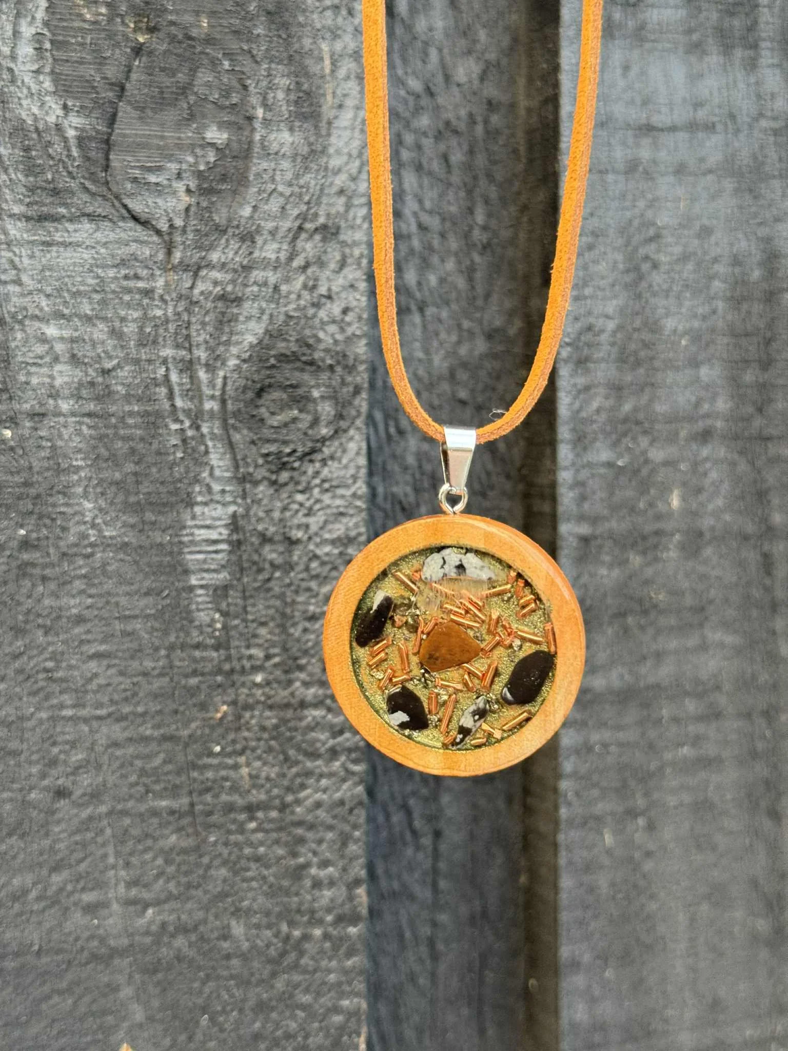 Men's Wooden Orgonite Pendant