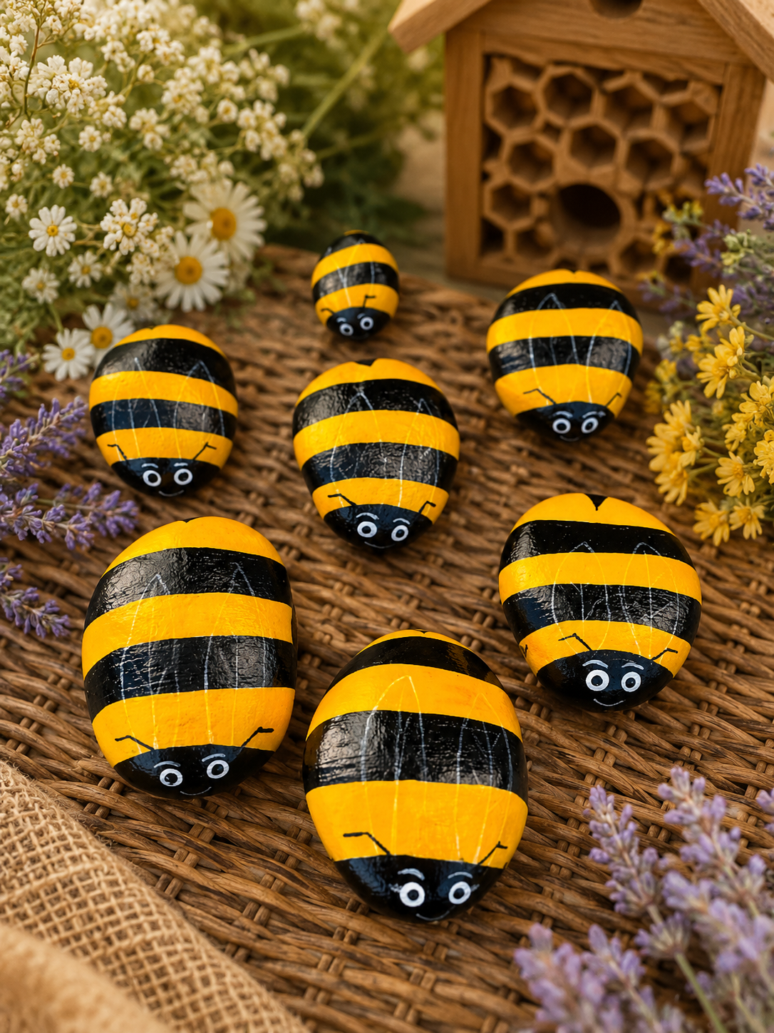 Hand Painted BEE Rocks