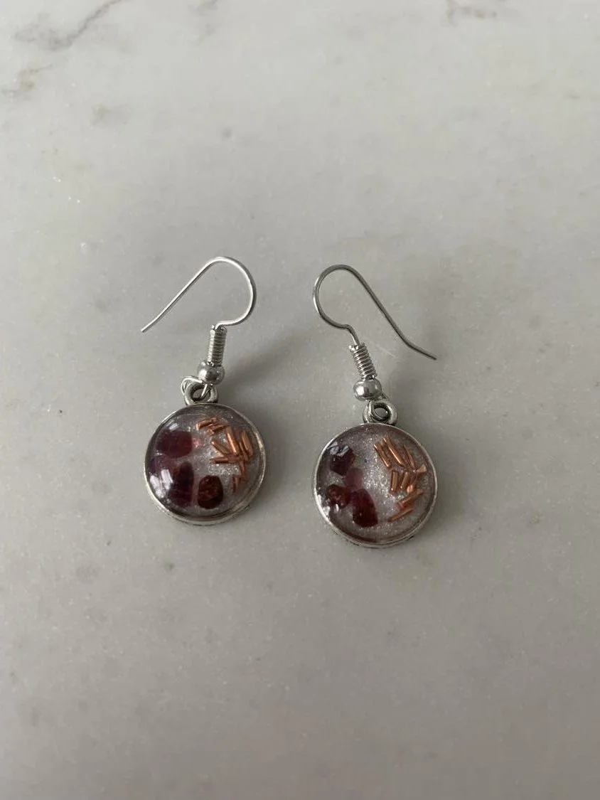 Garnet & Copper Earrings