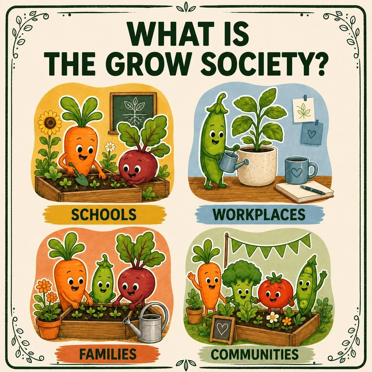 So&hellip; what exactly is The Grow Society? 🌱

We&rsquo;re taking gardening out of the &ldquo;too hard&rdquo; basket and turning it into something people can actually enjoy, learn from and be part of.

The Grow Society creates hands-on gardening an