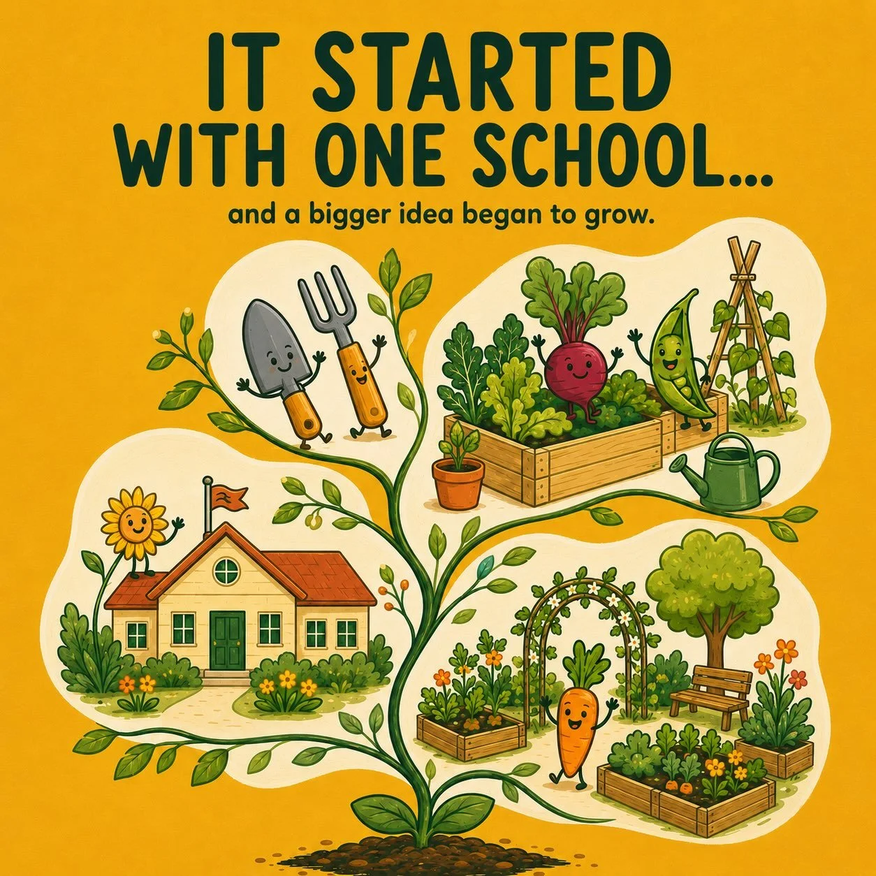 🌱 IT STARTED WITH ONE SCHOOL&hellip;

Before The Grow Society had a name, a logo or a big vision, it began with one sad, empty and neglected veggie garden at a school. 
 
After passing this garden everyday, I had a thought&hellip;.
What if more chil