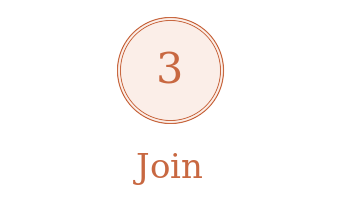A circular graphic with the number 3 inside and the word 'Join' below it.